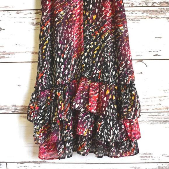 XHILARATION  Women's Heart Print Ruffle Dress Size S - Picture 3 of 6